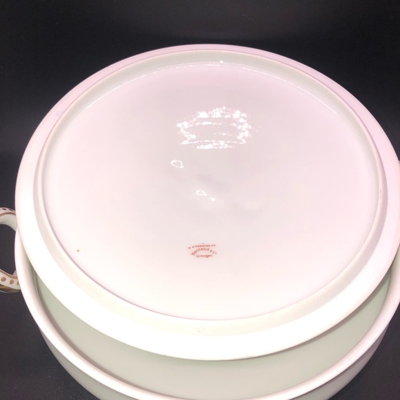 Vintage Haviland France Limoges Soup Tureen Hand Painted Gold Trim MCM - Picture 12 of 14